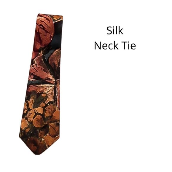 Men’s Neck Tie 100% Silk Italian Colorful Classic Pointed - Picture 1 of 4